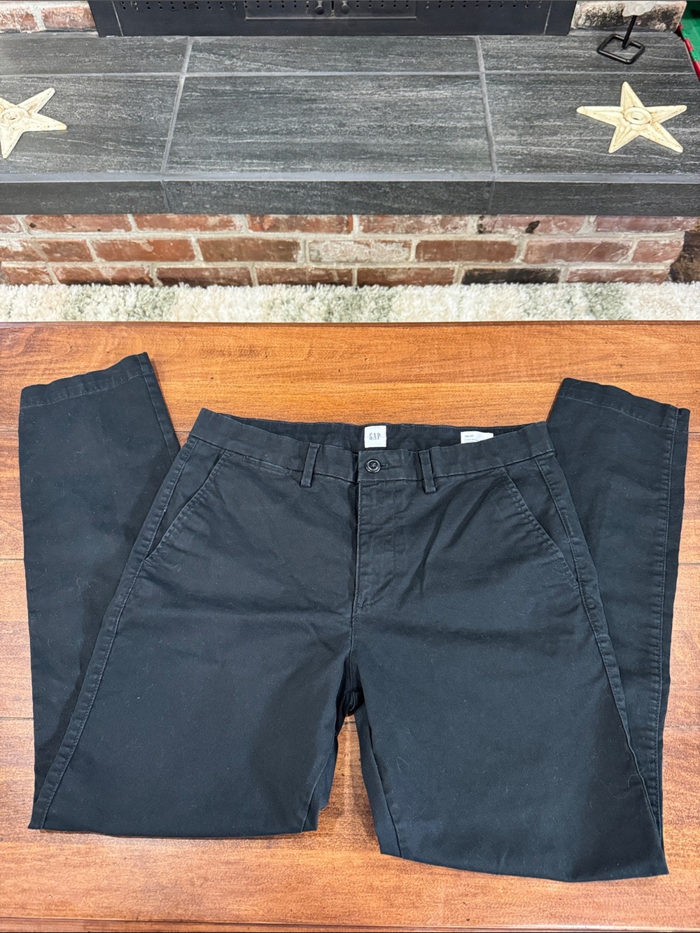 GAP Men's Black Chino Pants - Essential Skinny Khaki 34x30